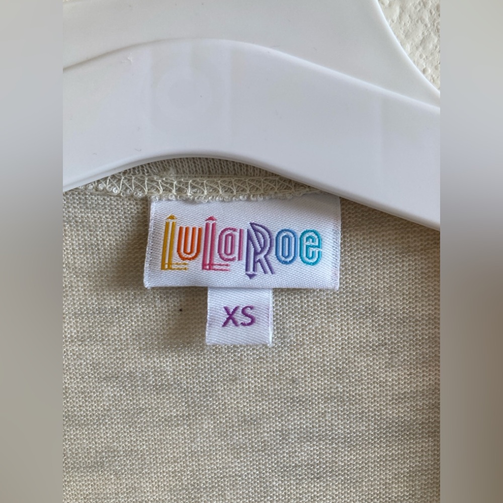 LuLaRoe Joy Vest Size XS Oatmeal Heather Long Open Vest - Picture 2 of 9